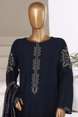 Sada Bahar Stitched 3 Piece Luxury Viscose With Palachi Shawl Suit-MEV-254-Blue