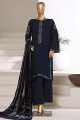 Sada Bahar Stitched 3 Piece Luxury Viscose With Palachi Shawl Suit-MEV-254-Blue