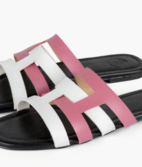 RTW Creation - Pink and white color-blocking flats
