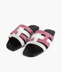 RTW Creation - Pink and white color-blocking flats
