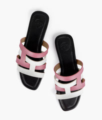 RTW Creation - Pink and white color-blocking flats