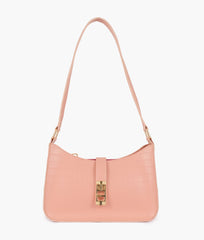 RTW Creation - Pink crocodile baguette bag