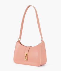 RTW Creation - Pink crocodile baguette bag