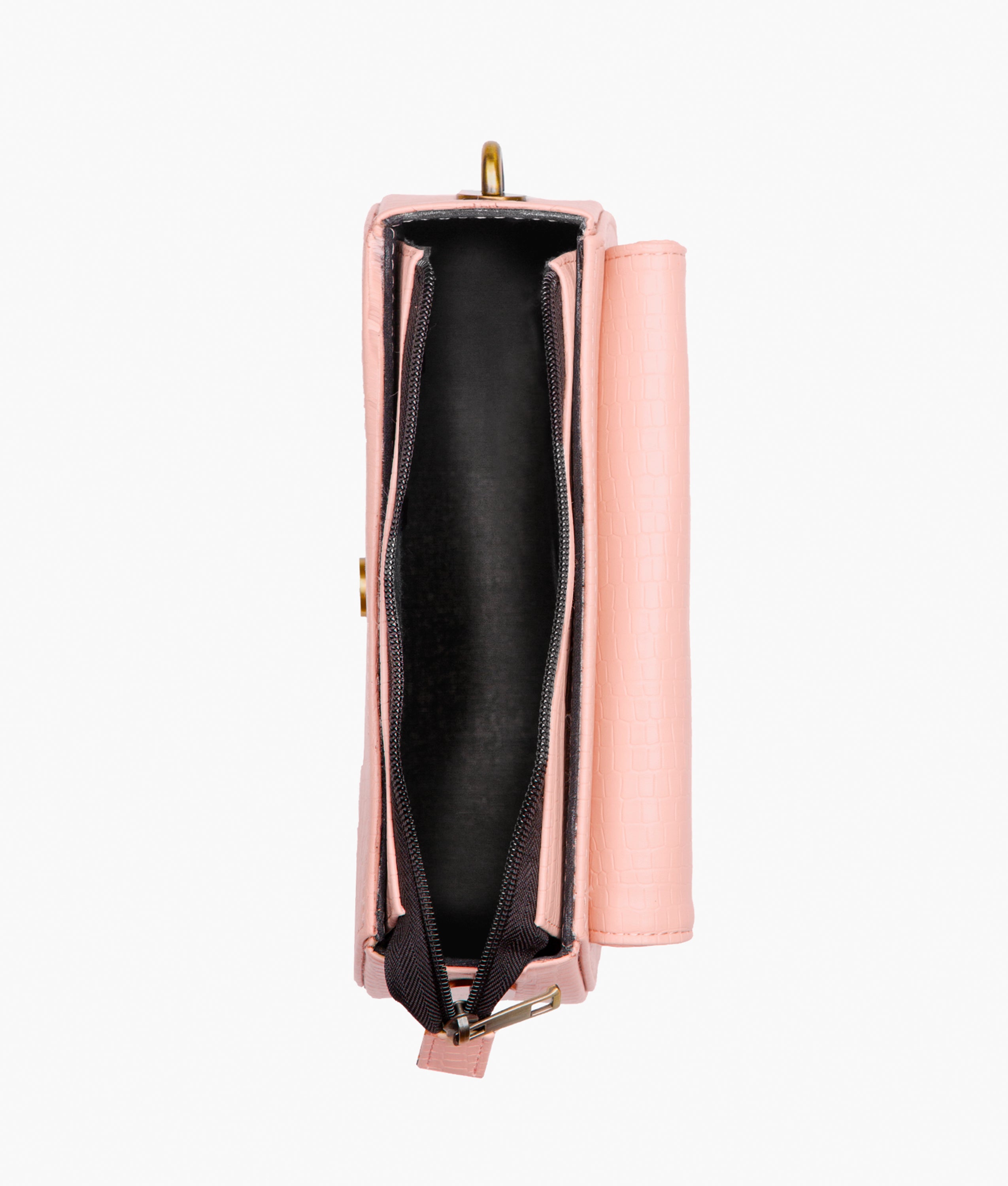RTW Creation - Pink crocodile saddle bag