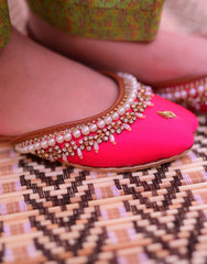 Mgs Style Khussa Collection-Lustre Pearl Ensemble  Pink Elan