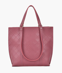 RTW Creation - Pink quilted tote bag