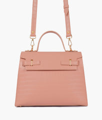 RTW Creation - Pink top-handle crocodile mini bag