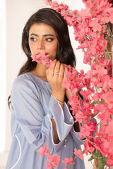 Abeera Stitched Co Ords Cotton Solid Edit-Blue Breeze-Se-04