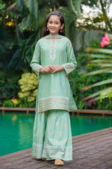 Adorable cotton printed 3 pc suit for girls - perfect for Eid, parties & special occasions! Soft,