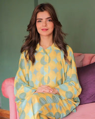 Ayla Studio Stitched PRINTED ESSENTIAL CO-ORD - Warm Mint