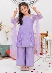 Modest Girls 3 Piece Purple Crinkle Suit Suit-A041-Prpl