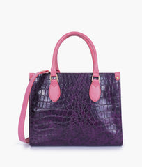 RTW Creation - Purple on-the-go crocodile handbag