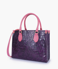 RTW Creation - Purple on-the-go crocodile handbag