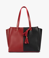 RTW Creation - Red and black over the shoulder tote bag