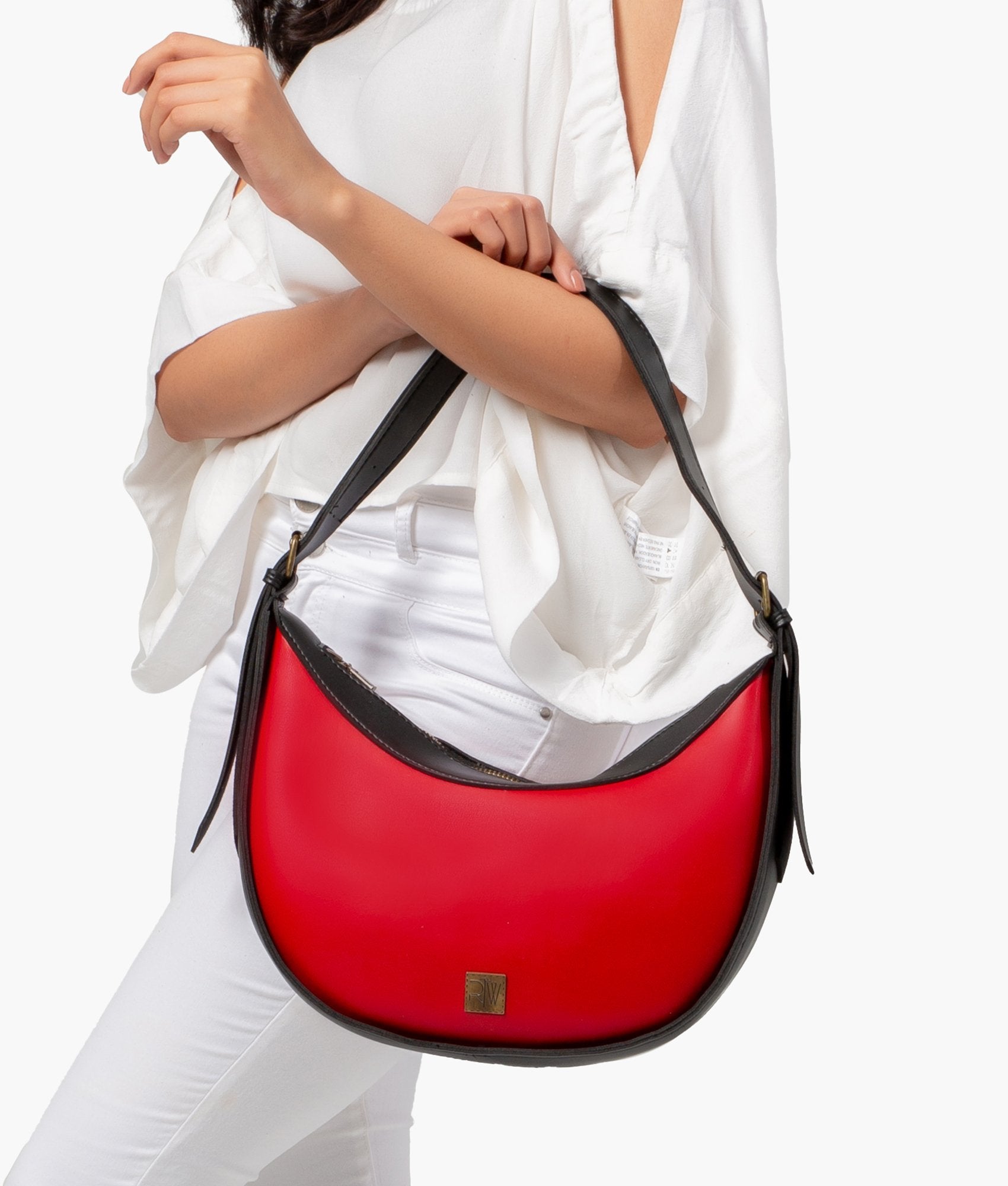 RTW Creation - Red with black hobo bag