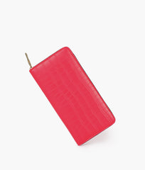 RTW Creation - Red crocodile pattern wallet