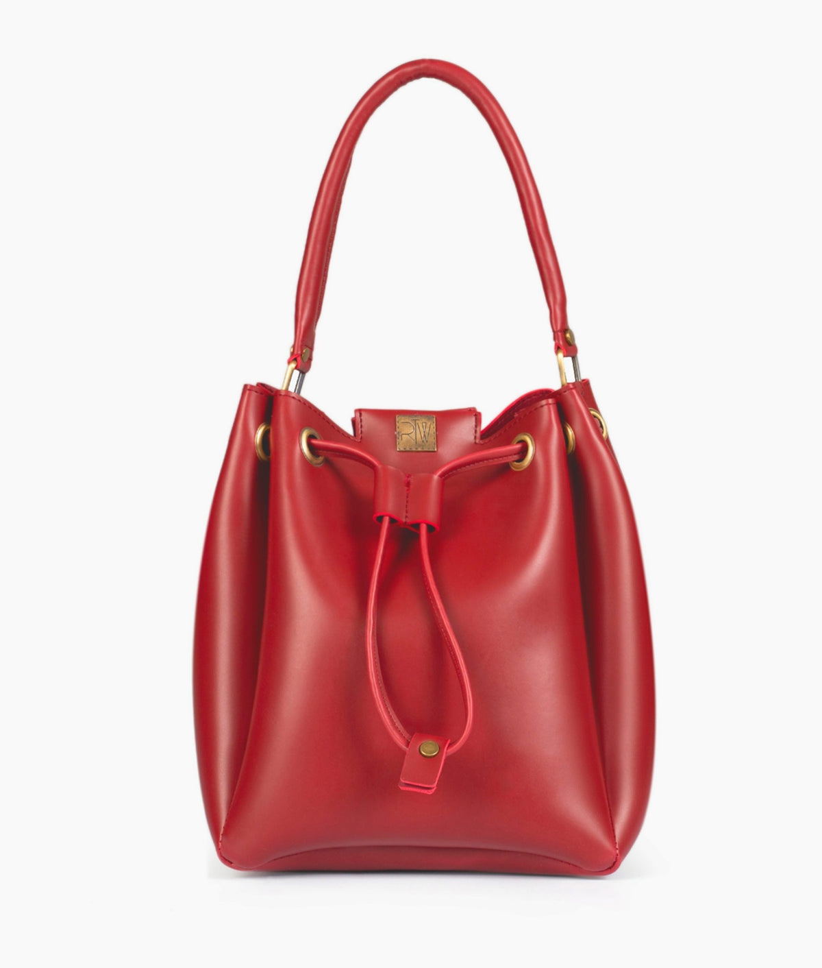 RTW Creation - Red drawstring bucket bag