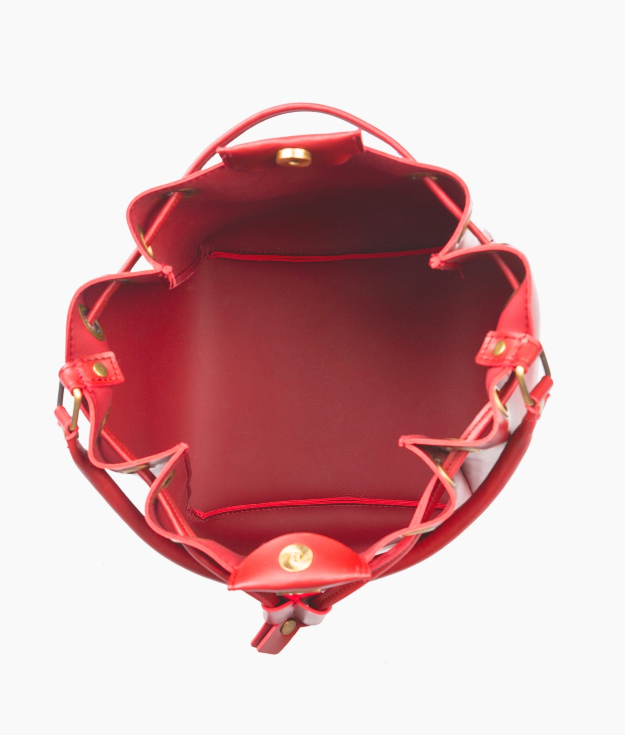 RTW Creation - Red drawstring bucket bag