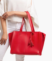 RTW Creation - Red over the shoulder tote bag