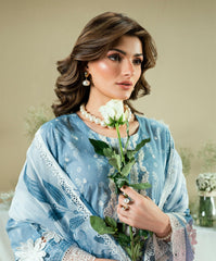Luxe Edit By Kaanthaa Unstitched 3 Piece Summer Suit-KUNEP-3P-003 SKY BLUE-LAWN UNSTITCHED 3PC