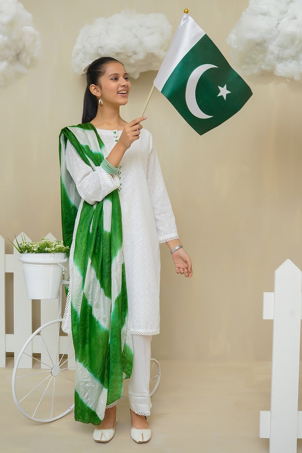 Cotton Hand Adda Work 3 Pc Suit - Wear Ochre