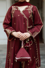 Paranda Omal By Komal Stitched 3 Piece Festive Collection'2025-Anarkali