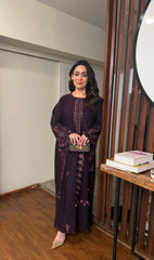 Allechant By Manahils Stitched Suit-Purple kaftan
