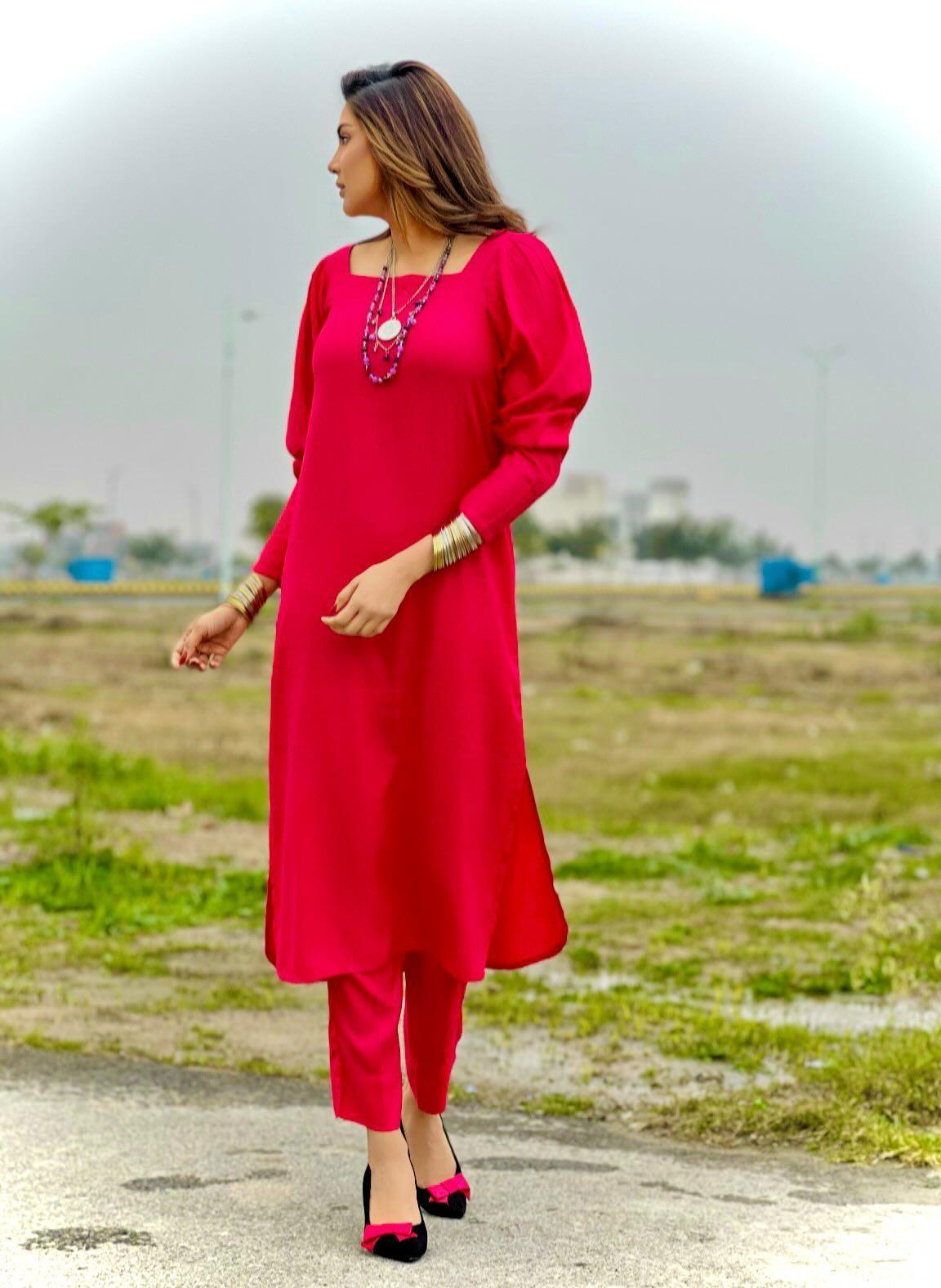 Manahils Stitched Co Ords Pink Marina Tunic