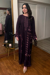 Allechant By Manahils Stitched Suit-Purple kaftan