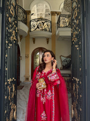 Allechant By Manahils Stitched Suit-Red Petal