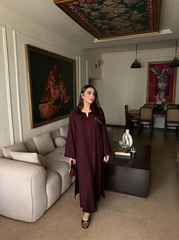 Allechant By Manahils Stitched Suit-Dark Burgundy