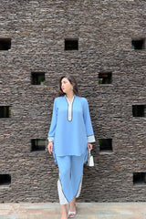 Ice blue Co-ord set Momina Ammar