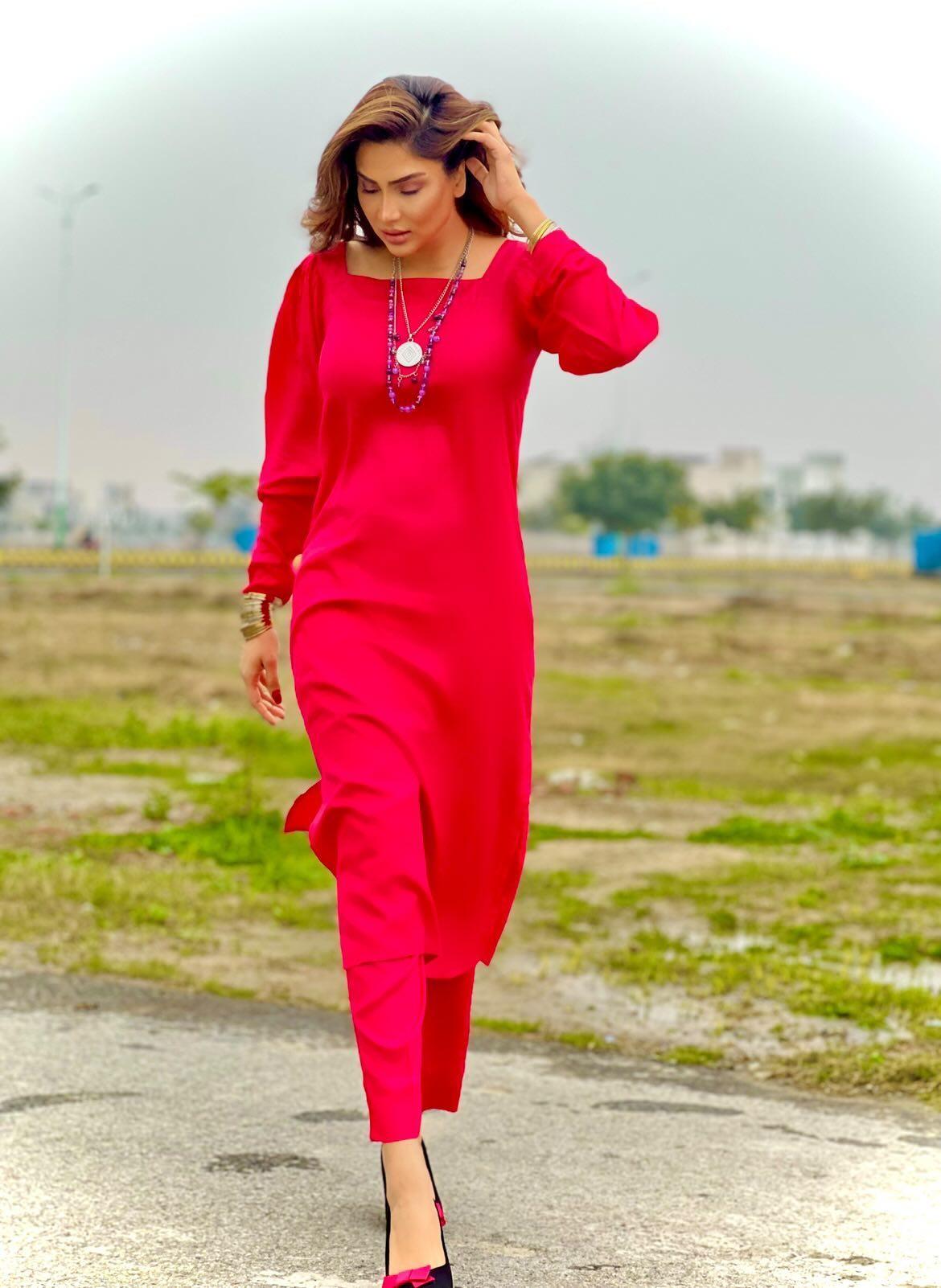 Manahils Stitched Co Ords Pink Marina Tunic