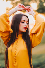 Manahils Stitched Co Ords Mustard Marina Tunic