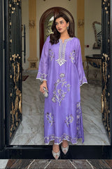 Allechant By Manahils Stitched Suit-Lilac Meadow