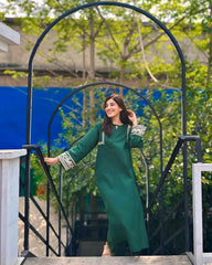 Tiraz Stitched 2 Piece Summer Suit-Aswad (Green)