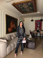 Allechant By Manahils Stitched Suit-Monochrome Muse