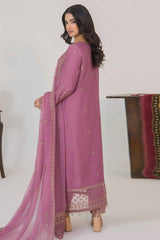Serene By Azmeerah Stitched 3 Piece Hand Emb Festive Pret Suit-03-Rose Dust
