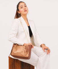 RTW Creation - Rust metallic handle shoulder bag