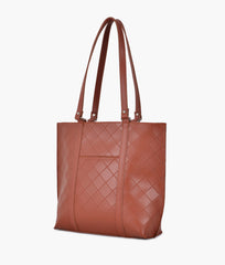 RTW Creation - Rust quilted tote bag