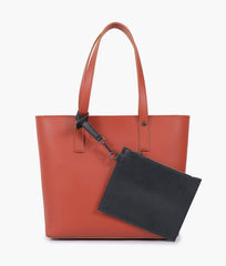 RTW Creation - Rust tote bag with detachable pouch