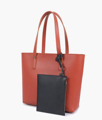 RTW Creation - Rust tote bag with detachable pouch