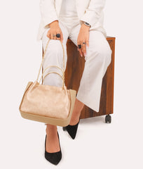 RTW Creation - Sandy metallic handle shoulder bag