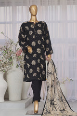 Bin Saeed Stitched 3 Piece Exclusive Printed Lawn Vol-05 Collection-SM-1387-Black