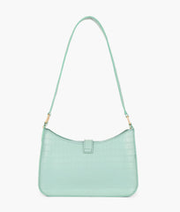 RTW Creation - Sea green crocodile baguette bag