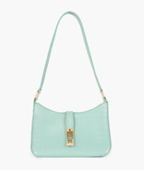 RTW Creation - Sea green crocodile baguette bag