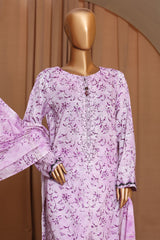 Mahee By HZ Unstitched 3 Piece Emb Cotton Lawn Suit-MEJ-901