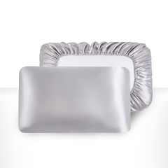 Organic Roots Pure  Silk Pillow Case | Elastic | Hair & Skin | Grey Color