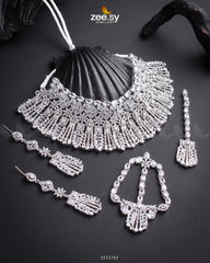 Momina Bridal Sets Silver White - Zeesy Jewellery