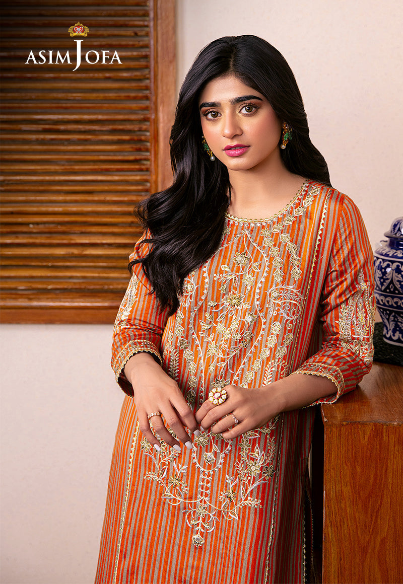 Asim Jofa Outfit Of The Day Ajod-18 Embroidered Yarn Dyed Kantha 2 Pcs